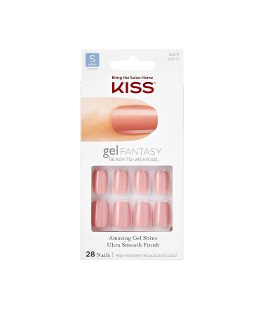Kiss Nails GEL FANTASY- Medium Design Nails w/Adhesive Tabs & Glue KGN04-CHARMED LIFE