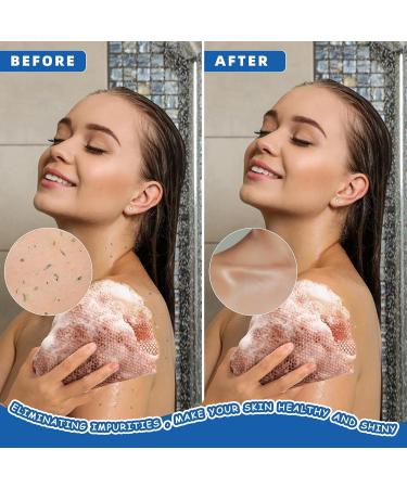 African Net Sponge African Mesh Cloth Shower Net Scrubber Washcloth - Back Cleaning Bathing Sponges for Women and Men Dead Skin Removal Blue - Buy Online on GoSupps.com