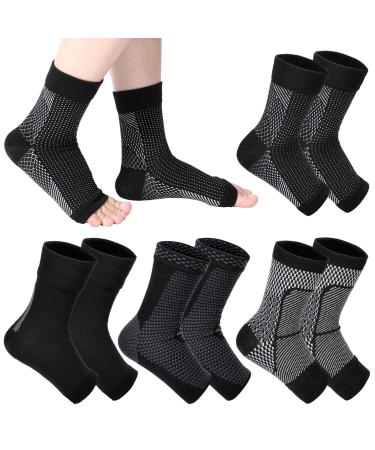 4 Styles Plantar Fasciitis Compression Socks for Women Men Ankle Compression Sleeve Ankle Brace for Ankle Foot Achilles Tendonitis Brace Ankle Wrap Heel Pain Relief