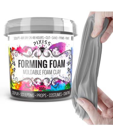 Foam Clay Air Dry Modeling Clay - Moldable Cosplay Soft Clay for Slime Add Ins  Molding Clay for Sculpting with Eva Foam - 300 Gram Gray Air Dry Clay