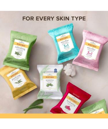 Burt's Bees 3-in-1 Hydrating Micellar Cleansing Towelettes with Rose Water - 30 Count (Pack of 3) | For All Skin Types - Buy Online on GoSupps.com