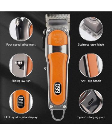 Hair Clippers Hair Cutting Tool Professional Men's Hair Clipper USB Rechargeable Electric Hair Clipper With LED Display Leather Lectric Razor - Buy Online on GoSupps.com
