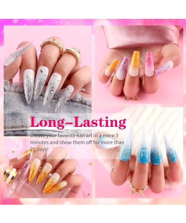 Noirwhite Glitter Gel Nail Polish Set - 12 Piece Chunky Sparkle Kit for UV LED Manicures - Gold Silver Blue Pink Transparent Jelly Colors - Soak Off Nail Lacquer Art Gift - Buy Online on GoSupps.com