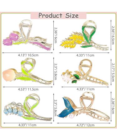Noverlife 6PCS Metal Flower Hair Claw Clips - Non-Slip Floral Barrettes with Various Designs - Strong Hold for Thick & Thin Hair - Buy Online on GoSupps.com
