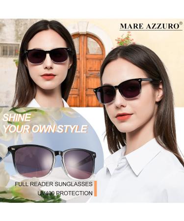 MARE AZZURO 2.75 Reader Sunglasses for Women - Stylish Outdoor Sun Reading Glasses (Black & Clear) - Perfect for All Prescriptions 1.00 to 4.00 - Buy Online on GoSupps.com