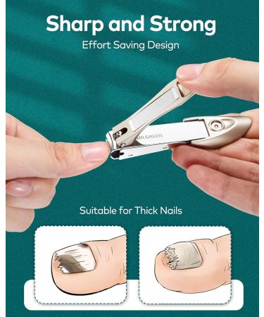 Premium Nail Clippers with Catcher for Thick Nails - Stainless Steel Professional Nail Clippings for Baby Children & Adults - Sharp Durable & Bionic Design (1 Pack) - Buy Online on GoSupps.com