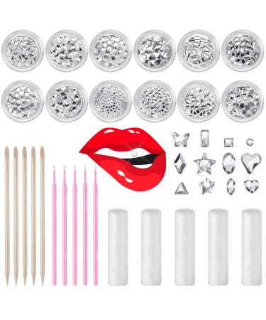 Leelosp 480 Pcs Tooth Gem Kit DIY Teeth Crystals Jewelry Fashionable Teeth Gems Kit Artificial Crystal Tooth Reflective Ornaments (Without Glue) (White)