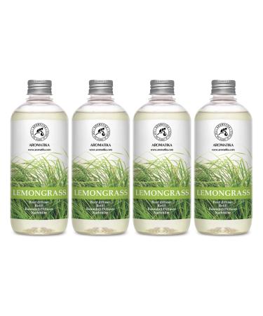 Lemongrass Diffuser Refill 68 Fl Oz (4x17Fl Oz) - Fresh & Long Lasting Fragrance - Refill Bottle with Natural Essential Lemongrass Oil - Best for Aromatherapy - Reed Diffuser Oil Refill for Home