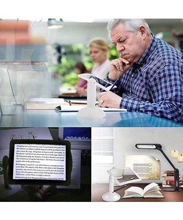 Lightweight Magnifying Glass Desktop 3X Zoom Magnifier with 2 Led Lights Rotating 360 Degrees with L Bracket Used for Reading Crafts Watch Repair/2Cps Lofty Ambition - Buy Online on GoSupps.com