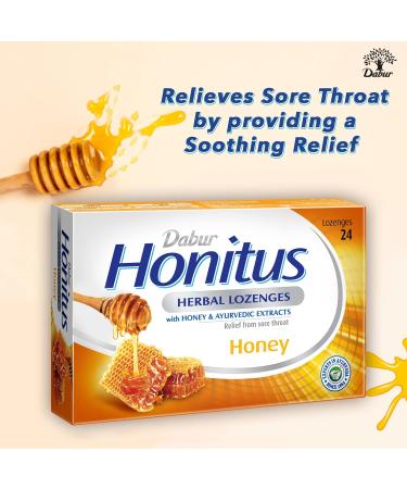 Dabur Honitus Herbal Lozenges - 24 Lozenges | Soothing Honey Flavor for Cough & Sore Throat Relief - Buy Online on GoSupps.com