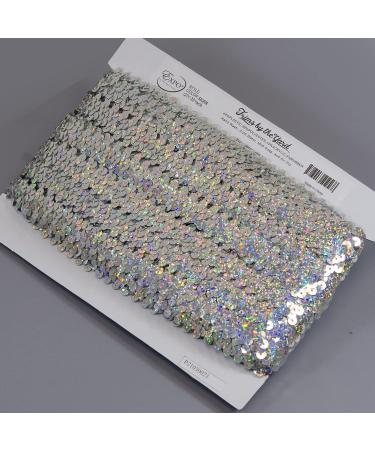 3 Row 1 1/4 Starlight Hologram Stretch Sequin Silver Trim - 10 Yard Cut - Buy Online on GoSupps.com