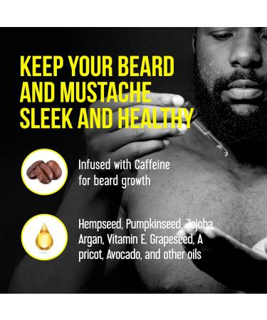 Beard Flux XL | Mustache & Beard Growth Oil | Stimulating Facial Hair Product for Men | Soothing Argan Caffeine & Jojoba Formula - 30ml - Buy Online on GoSupps.com