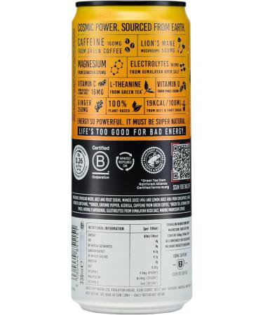  TENZING TENZING Super Natural Energy Drinks Fiery Mango Caffeine 160mg Vitamin D Magnesium Mushrooms Plant-Based Vegan & Gluten Free 12 Count (330ml) - Buy Online on GoSupps.com