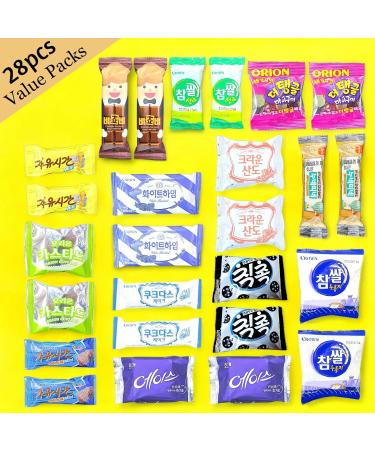  NEWTOKI 28pcs Korean Snack Box Package Individually Wrapped with popular Korean Snacks Candy Gummy Cookies Biscuits for Friends Family Kids Children Teens College Students Adult Senior and Military - Buy Online on GoSupps.com