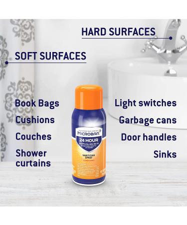 Microban 24 Hour Sanitizing Spray Travel Size, Citrus Scent - 4 Count (2.8 fl oz Each) - Buy Online on GoSupps.com