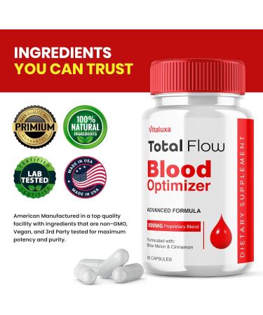 Total Flow Blood Balance TotalFlow Blood Support Capsules Supplement Advanced Formula All Natural Optimizer Maximum Strength Daily Health Wellness TotalFlo Premium Blend Pills (60 Capsules) - Buy Online on GoSupps.com