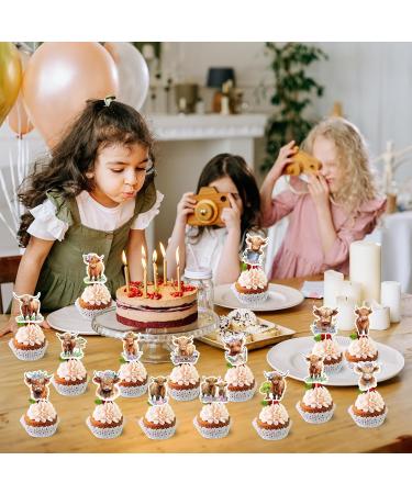 Highland Cow Cake Topper and Highland Cow Cupcake Topper Highland Cow Party Decorations for Farm Animal Zoo Boy Girl Birthday Party Decor. - Buy Online on GoSupps.com