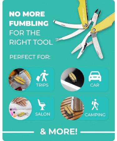 Manicure and Pedicure Kit - 9 in 1 Professional Manicure Set for Women & Men with Cuticle Trimmer Cuticle Remover Cuticle Pusher - Nail Techs & Nail Lovers Manicure Set Professional by DrFriedels Illuminating Yellow - Buy Online on GoSupps.com