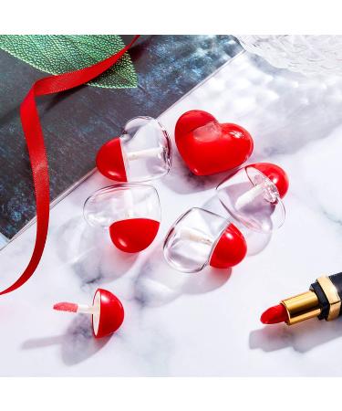 30 Pieces Valentine Heart Lip Gloss Tube Containers with Funnels - 5ml Empty Mini Plastic Tubes for DIY Cosmetics - Great Valentine's Day Gift for Women and Girls - Buy Online on GoSupps.com