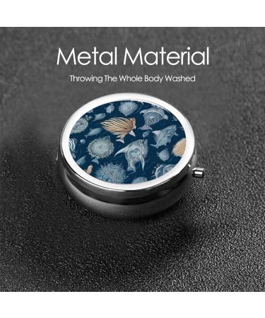 Manatee Round Pill Box - 3 Compartment Portable Travel Organizer for Vitamins & Medicine - Buy Online on GoSupps.com
