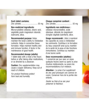 Webber Naturals Zinc Citrate 50mg - 180 Tablets | Immune Support Supplement - Buy Online on GoSupps.com