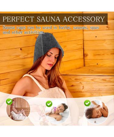 Premium 2-Piece Sauna Hat Set | Filzhut Felt Cap for Men & Women | Portable Bath & Shower Accessories (Gray) - Buy Online on GoSupps.com