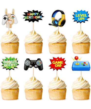Cyodoos 40 PCS Video Game Cupcake Toppers for children's game decoration themed baby shower birthday party cake decoration supplies favorite for birthday fan parties - Buy Online on GoSupps.com