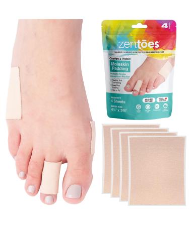 ZenToes Moleskin for Feet Self Adhesive Sheets Blister Prevention Padding Cut to Fit Strips All Day Protection Pain Relief from Rubbing Shoes Friction and Pressure - Buy Online on GoSupps.com