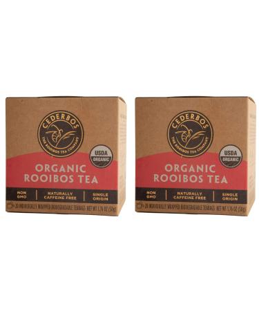 Organic Rooibos, Original Unflavored, Cederbos 40 Tagged Teabags (2x20)