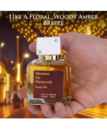 Mession de New York Rouge 540 Eau De Parfum for Men and Women - Saffron & jasmine as top notes - Base of Cedar & Fir Resin - Fragrance Choice for Daily Wear - Elegant 100ml Bottle with Suede Pouch - Buy Online on GoSupps.com
