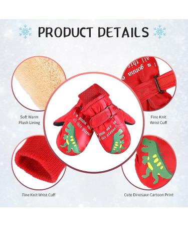 SATINIOR Toddler Waterproof Fleece Ski Gloves for Ages 2-5 | Red & Navy Blue | Breathable Long Cuff Kids Mittens for Winter Snow Activities - Buy Online on GoSupps.com