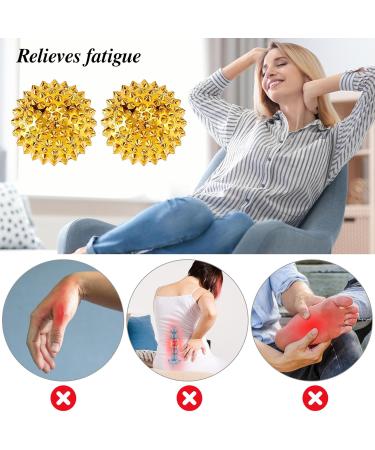 2 Magnetic Acupressure Balls & 8 Finger Massage Rings Set - Golden Acupressure Therapy for Pain Relief & Sensory Skills - Buy Online on GoSupps.com