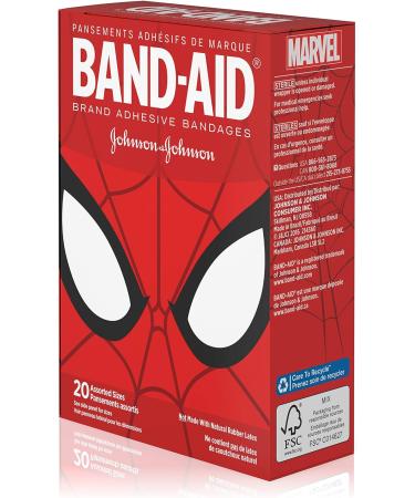 Band-Aid Marvel Spiderman Adhesive Bandages for Kids - 40 Assorted Sizes - Pack of 2 - Buy Online on GoSupps.com
