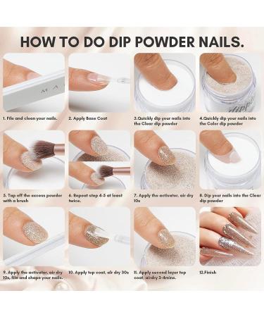Makartt Dippies 6 Colors Dip Powder Nail Kit - Pink Nude Spring Autumn Starter Set with Essential Liquids for DIY Manicure - Neutral Glitter Finish - Buy Online on GoSupps.com