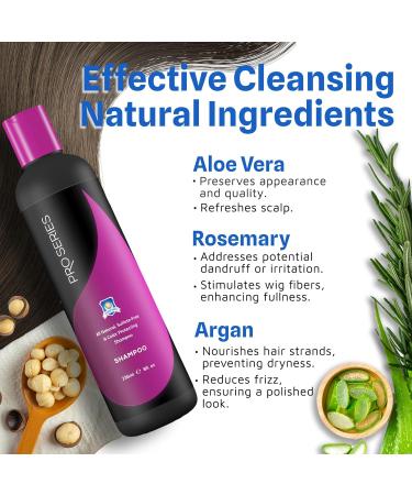 Pro Series Daily Care Shampoo 8oz - Sulfate-Free Gentle & Natural Shampoo for Lace Wigs Toupees & Hair Systems | Moisturizes Protects Color Anti-Frizz Restores Shine - Buy Online on GoSupps.com