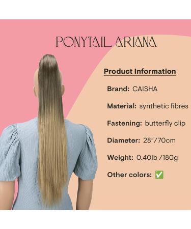 CAISHA 28 Extra Long Straight Ponytail Hairpiece | Ombr Brown Blond | Heat-Resistant Synthetic Fibers | #8T25 H118 - Buy Online on GoSupps.com