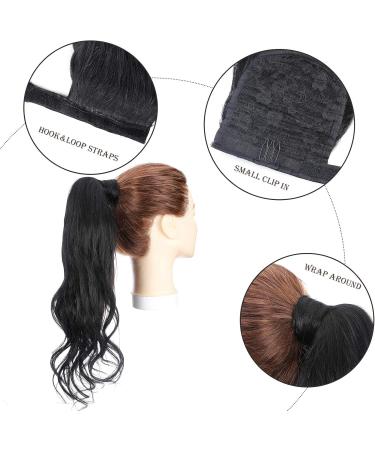 Ponytail Hair Piece Hair Extension 18inch 100% Real Remy Human Hair - Wrap Around Clip in Ponytail Curly Wavy Pony Tails Jet Black 18 Inch Curly Jet Black - Buy Online on GoSupps.com