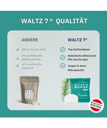 Waltz 7 Spruce Shower Bombs Set | Natural Essential Oils | Vegan Aromatherapy & Relaxation Gifts | Wellness in the Bathroom - Buy Online on GoSupps.com