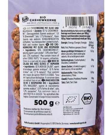 Buy KoRo Organic Cashews with Olive & Rosemary 500g - Premium Quality International Shipping - Buy Online on GoSupps.com