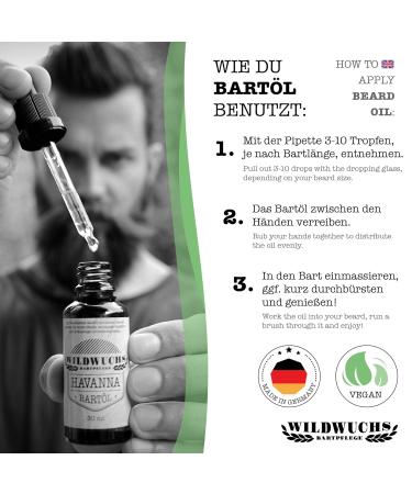 Buy Bart l Havana - Natural Vegan Beard Oil for Softness & Healthy Growth | Wildwuchen Bartpflege (30ml) - Buy Online on GoSupps.com