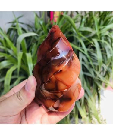 Natural Crystal Rough 200-300g Red Agate Crystal Flame Natural Carnelian Quartz Torch Gemstone Free Form Crystals Reiki Home Decor Stones - Buy Online on GoSupps.com