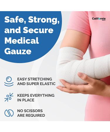 Gauze Bandage Roll with Tape - 4 Inch x 4 Yards (Pack of 24) - White Gauze Wrap for First Aid & Medical Supplies - Buy Online on GoSupps.com