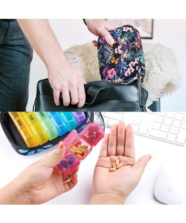 Large Weekly Pill Organizer 3 Times a Day with Travel Bag - Portable Medicine Case for Vitamins and Supplements - Green - Buy Online on GoSupps.com