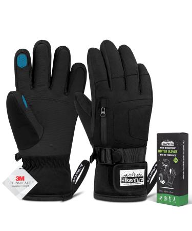Hikenture winter gloves men 3m thinsulates ski gloves waterproof gloves Winter warm windproof touchscreen snowboard gloves for skiing cycling motorcycle running M black - Buy Online on GoSupps.com