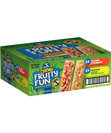 Quaker Chewy Fruity Fun Granola Bars, 2 Flavor Variety Pack, Peanut Free Facility, 0.84oz Bars (48 Pack) Fruity Fun, Peanut Free Variety Pack