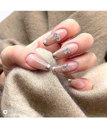 WOKOTO 24pcs Silver Zodiac Signs & Letters Nail Charms for Acrylic Nails - 3D Nail Jewelry Kit with Rhinestones for Zodiac Nail Art & Jewelry Making - Buy Online on GoSupps.com
