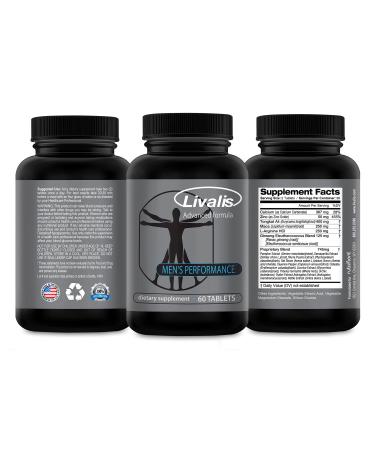 Livalis Perform- Enlargement Pills for Men- Increase Male Size 3+ in 90 Days- Mens Booster to Stop Male Performance Failure- Male Enrichment and Vitality Supplement- 60 Tablets