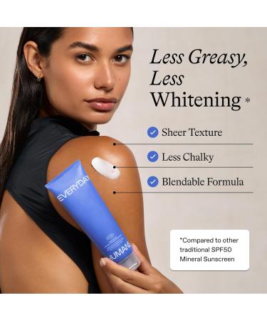 Everyday Humans Sheer Guard Natural Mineral Sunscreen SPF 50 3.4 oz | Zinc Oxide Clean Reef-Friendly Travel Size Face and Body | Fragrance-Free Water Resistant UVA/UVB Protection | Beach Defence 1 Fl Oz (Pack of 1) - Buy Online on GoSupps.com