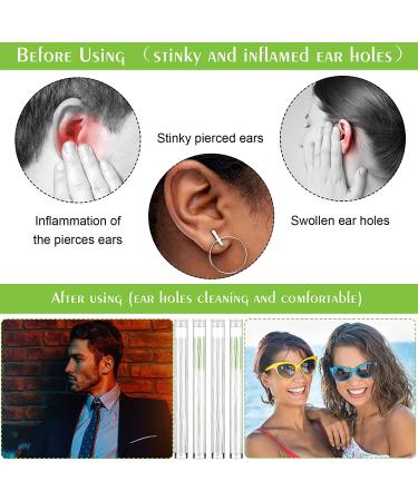 360 Pieces Ear Hole Floss Earrings Cleaner - Disposable Piercing Aftercare Tool for Men, Women, Girls - Piercing Cleaning Line in White and Green - Buy Online on GoSupps.com