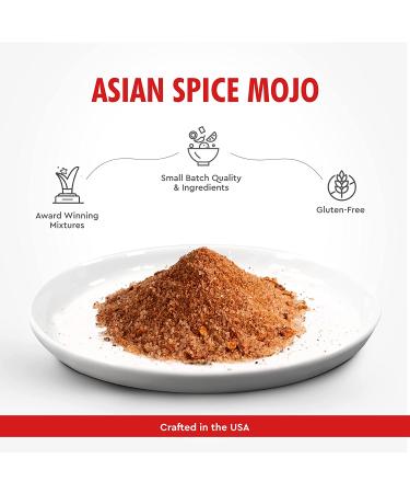 Asian Spice Mojo Chinese Five Spice Rub Blend - Gluten Free 14 oz | Perfect for Chicken, Steak, Fish, Stir Fry & Veggies | Sweet, Salty, Mildly Spicy - Rockin' Rubs - Buy Online on GoSupps.com
